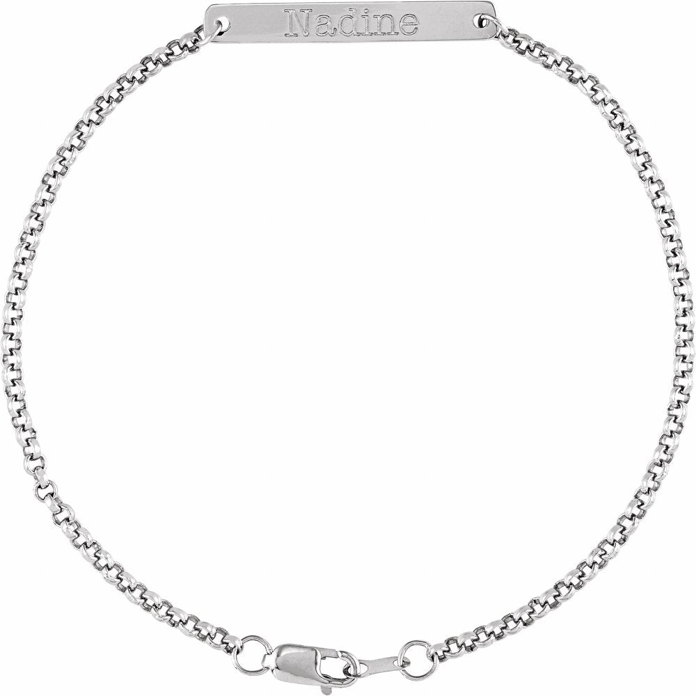 Sterling Silver Engravable Link 7" Bracelet