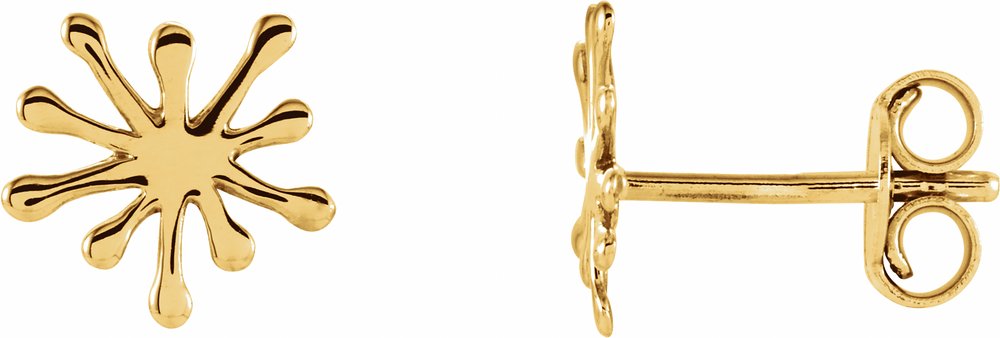 14K Yellow Burst Stud Earrings