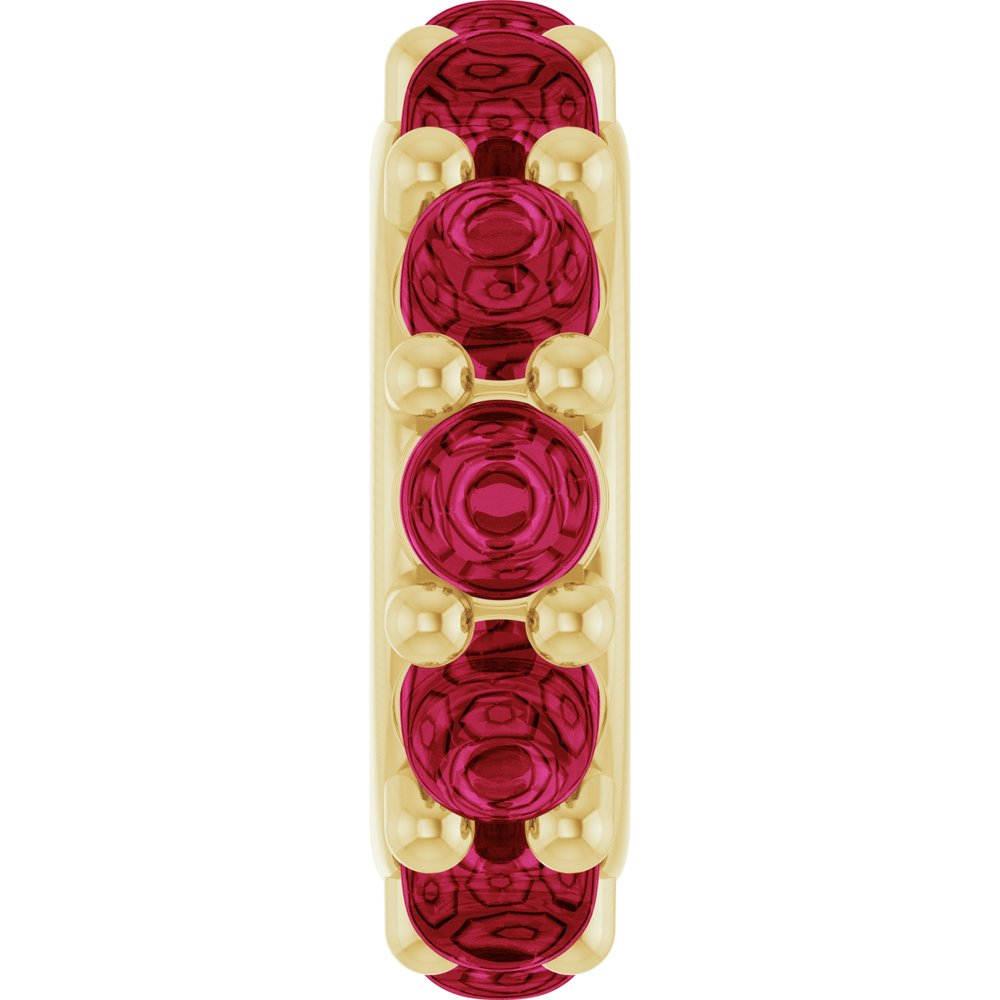 14K Yellow Gold Lab-Grown Ruby Cabochon Spacer Charm/Pendant