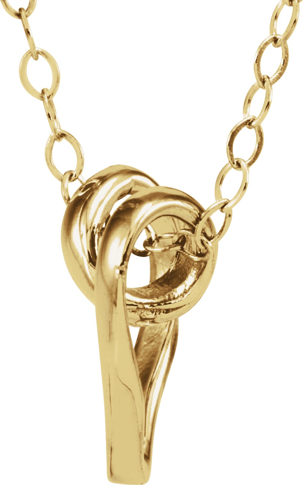 14K Yellow Youth Ribbon Heart 15" Necklace