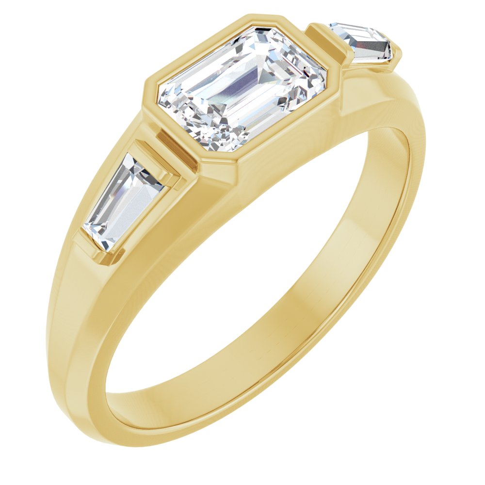 14K Yellow Gold 1 1/2 CTW Lab-Grown Diamond Three-Stone Band