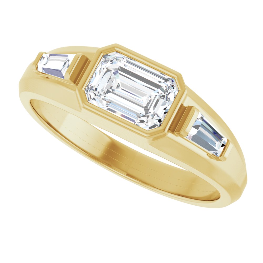 14K Yellow Gold 1 1/2 CTW Lab-Grown Diamond Three-Stone Band