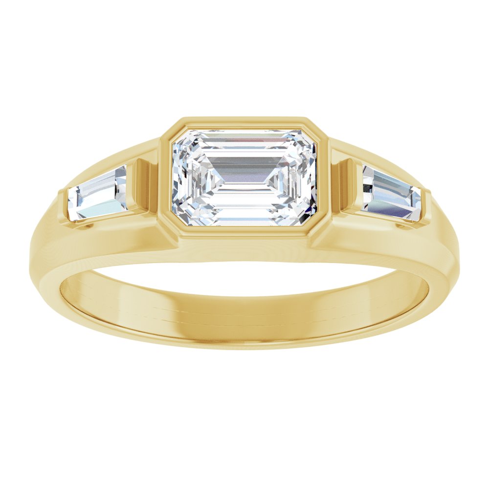 14K Yellow Gold 1 1/2 CTW Lab-Grown Diamond Three-Stone Band