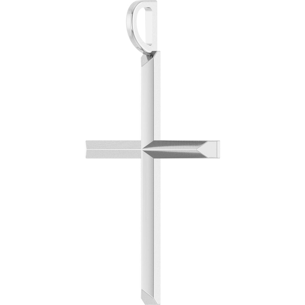 Sterling Silver Knife-Edge Cross Charm/Pendant