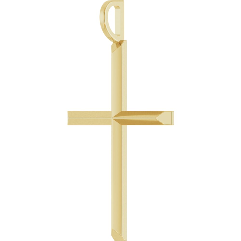 14K Yellow Gold Knife-Edge Cross Charm/Pendant
