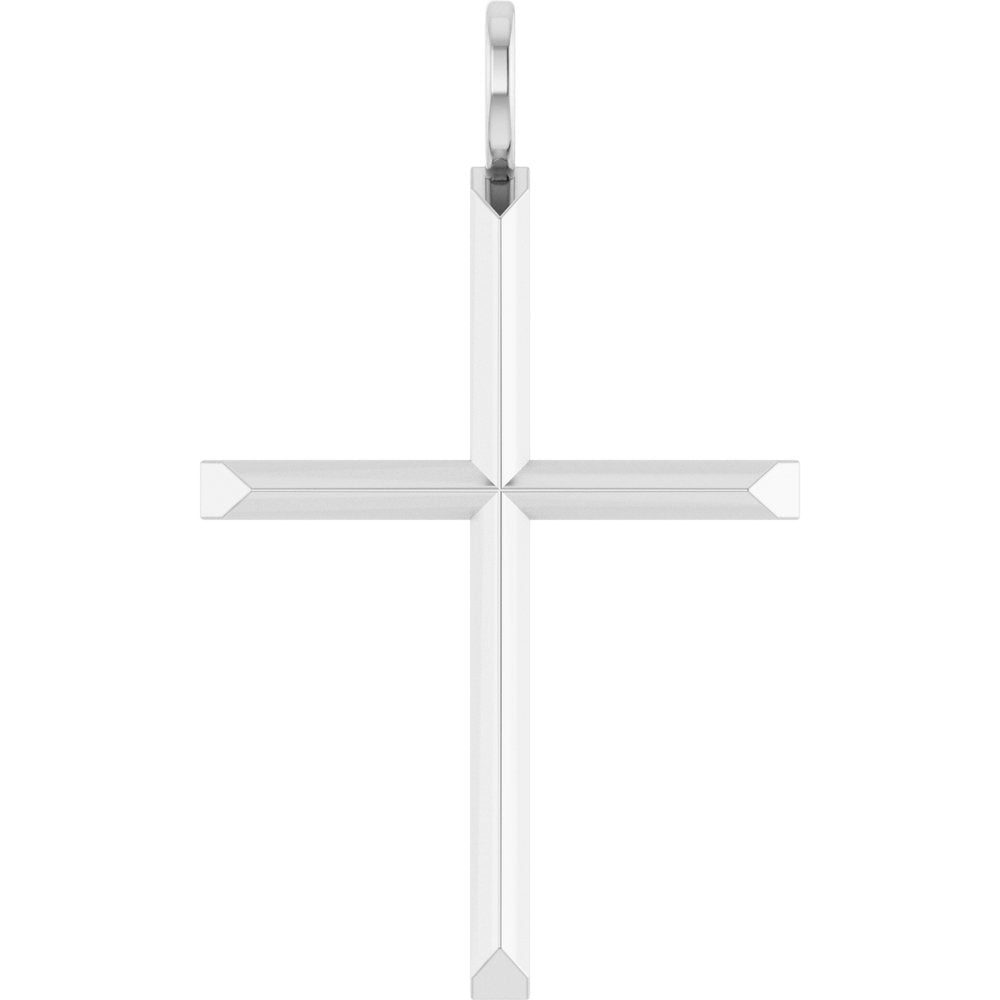 Sterling Silver Knife-Edge Cross Charm/Pendant