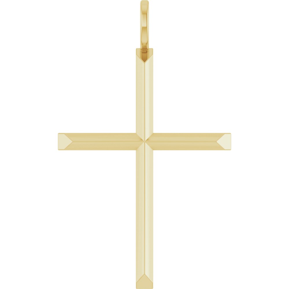 14K Yellow Gold Knife-Edge Cross Charm/Pendant
