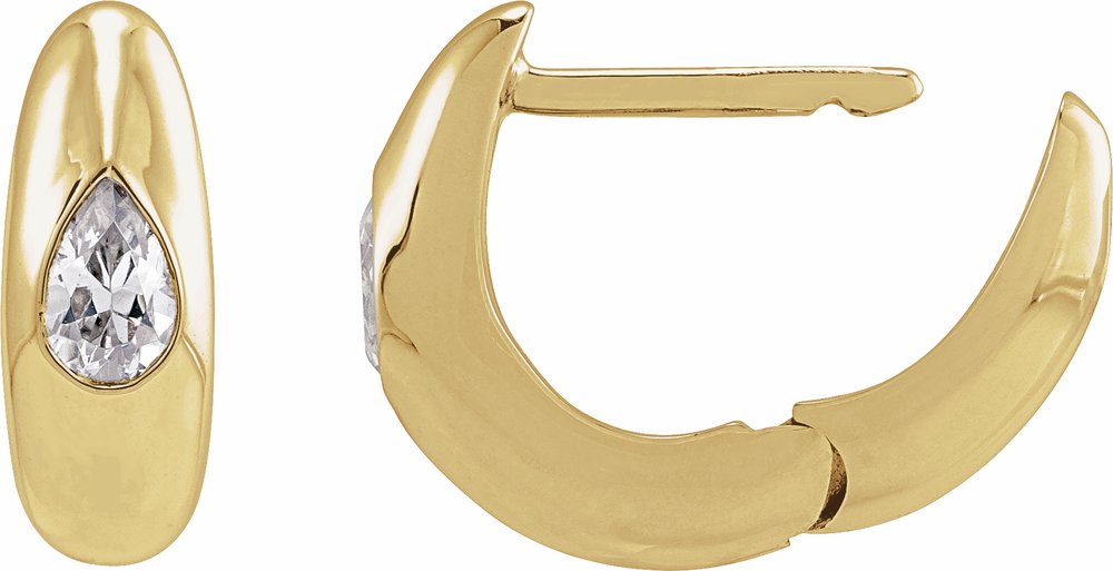 14K Yellow Gold 1/3 CTW Lab-Grown Diamond 11.3 mm Hoop Earrings