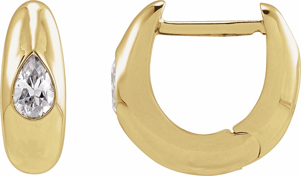 14K Yellow Gold 1/3 CTW Lab-Grown Diamond 11.3 mm Hoop Earrings