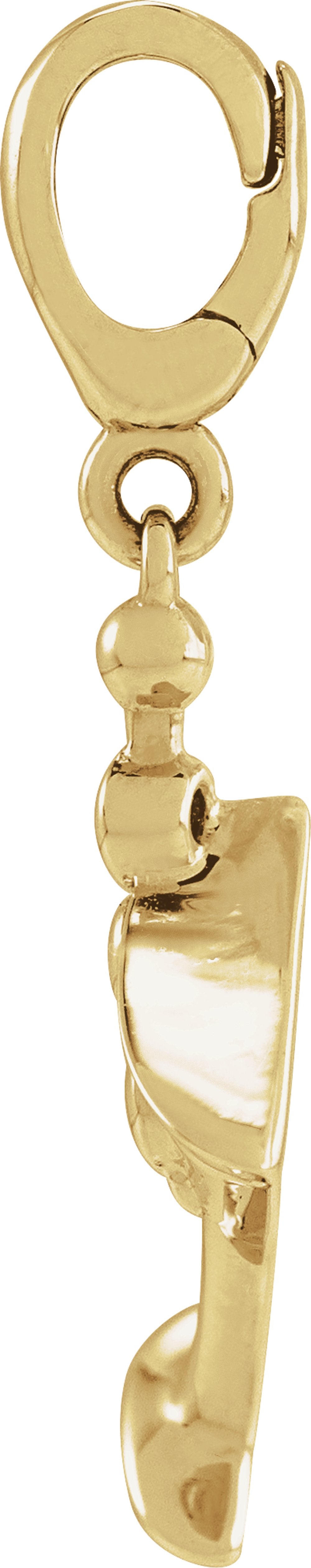 14K Yellow Gold Lab-Grown Emerald Martini Charm/Pendant