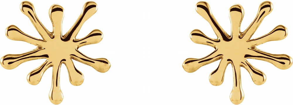 14K Yellow Burst Stud Earrings