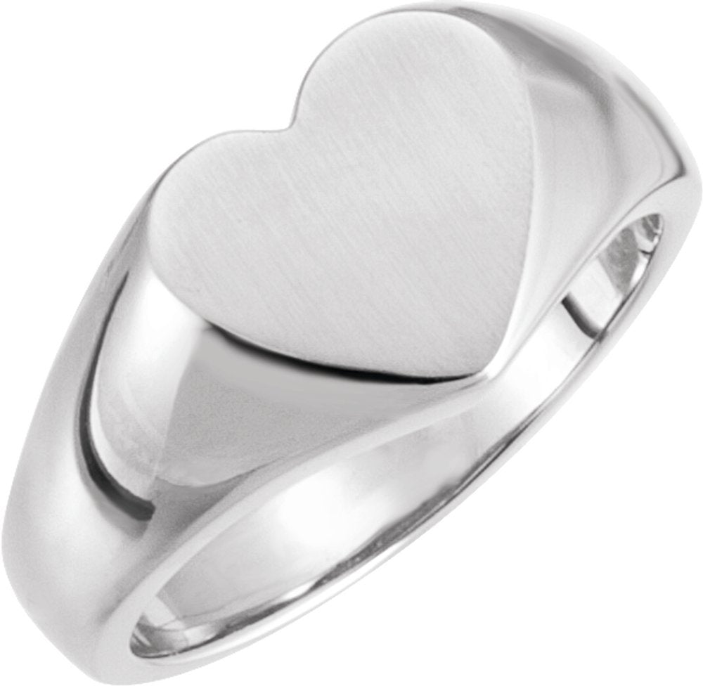 Sterling Silver Heart Signet Ring