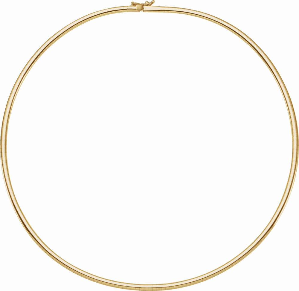14K Yellow Gold 3 mm Omega 16" Chain
