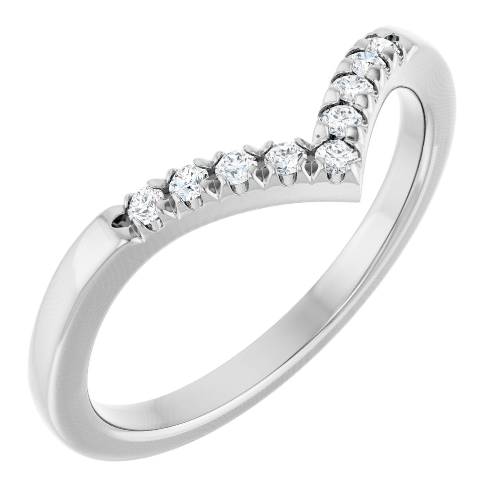14K White Gold 1/8 CTW Lab-Grown Diamond Contour Band