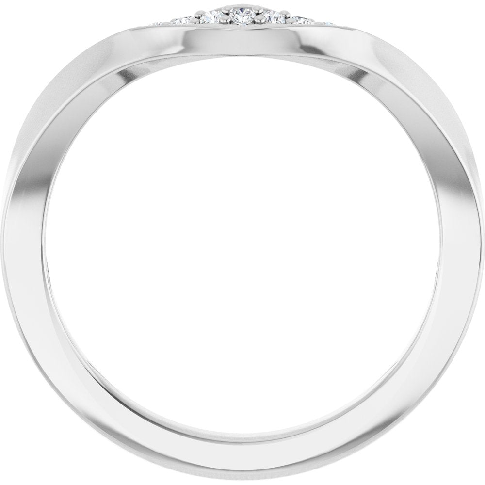 14K White Gold 1/8 CTW Natural Diamond Contour Band