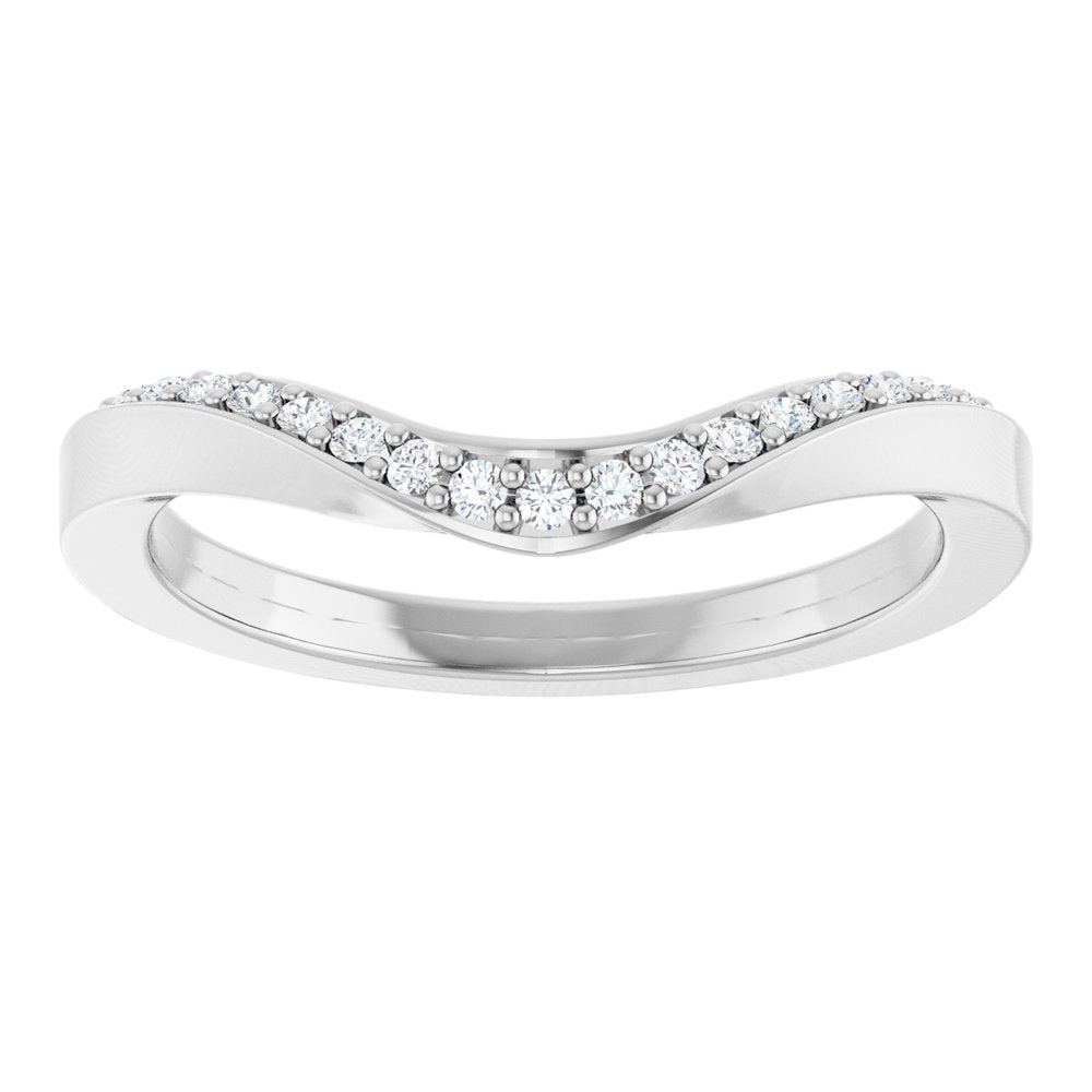 14K White Gold 1/8 CTW Natural Diamond Contour Band