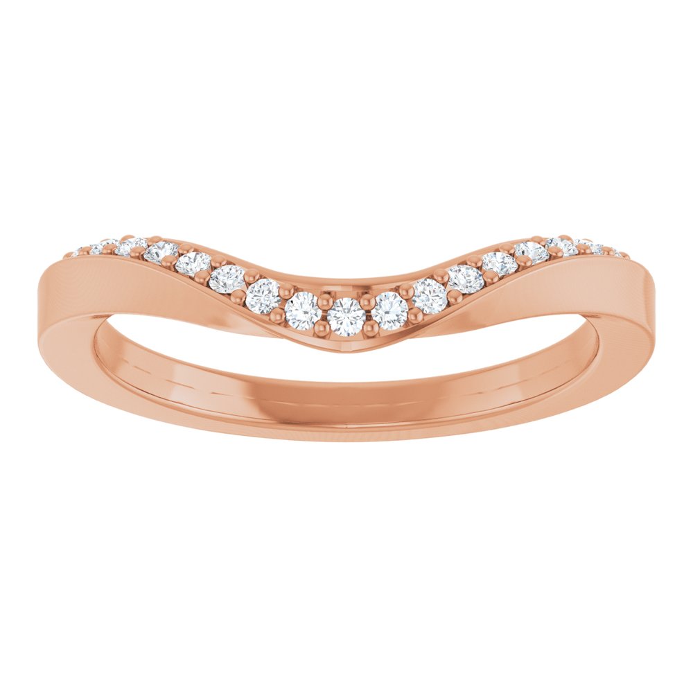 14K Rose Gold 1/8 CTW Lab-Grown Diamond Contour Band