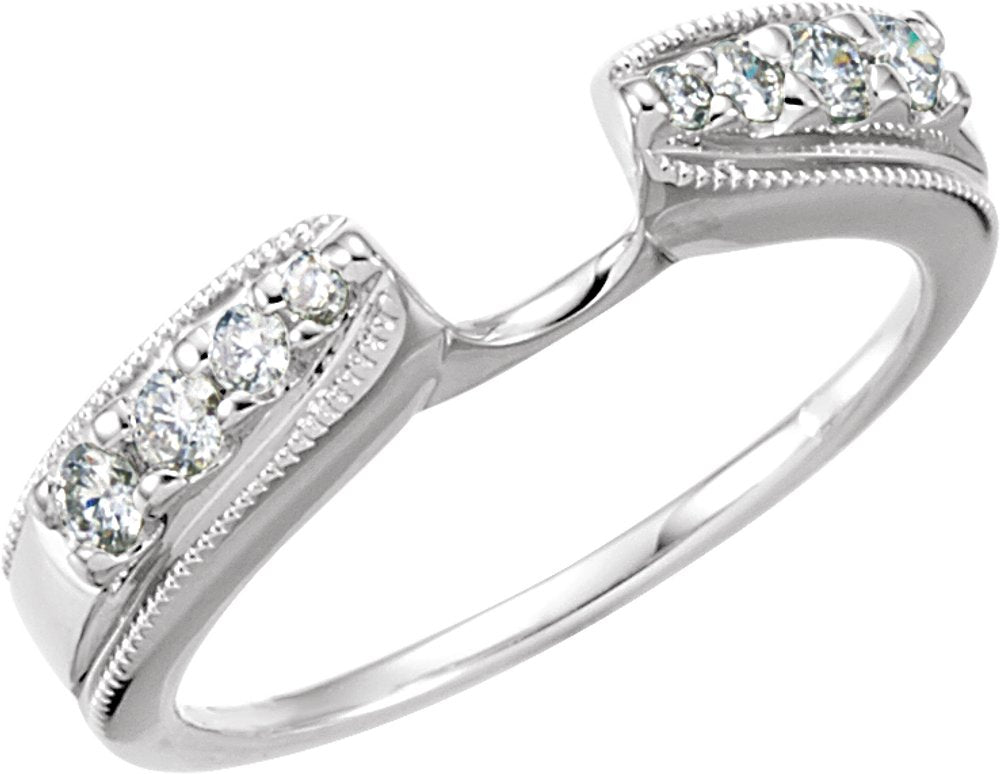14K White 1/4 CTW Natural Diamond Enhancer Ring