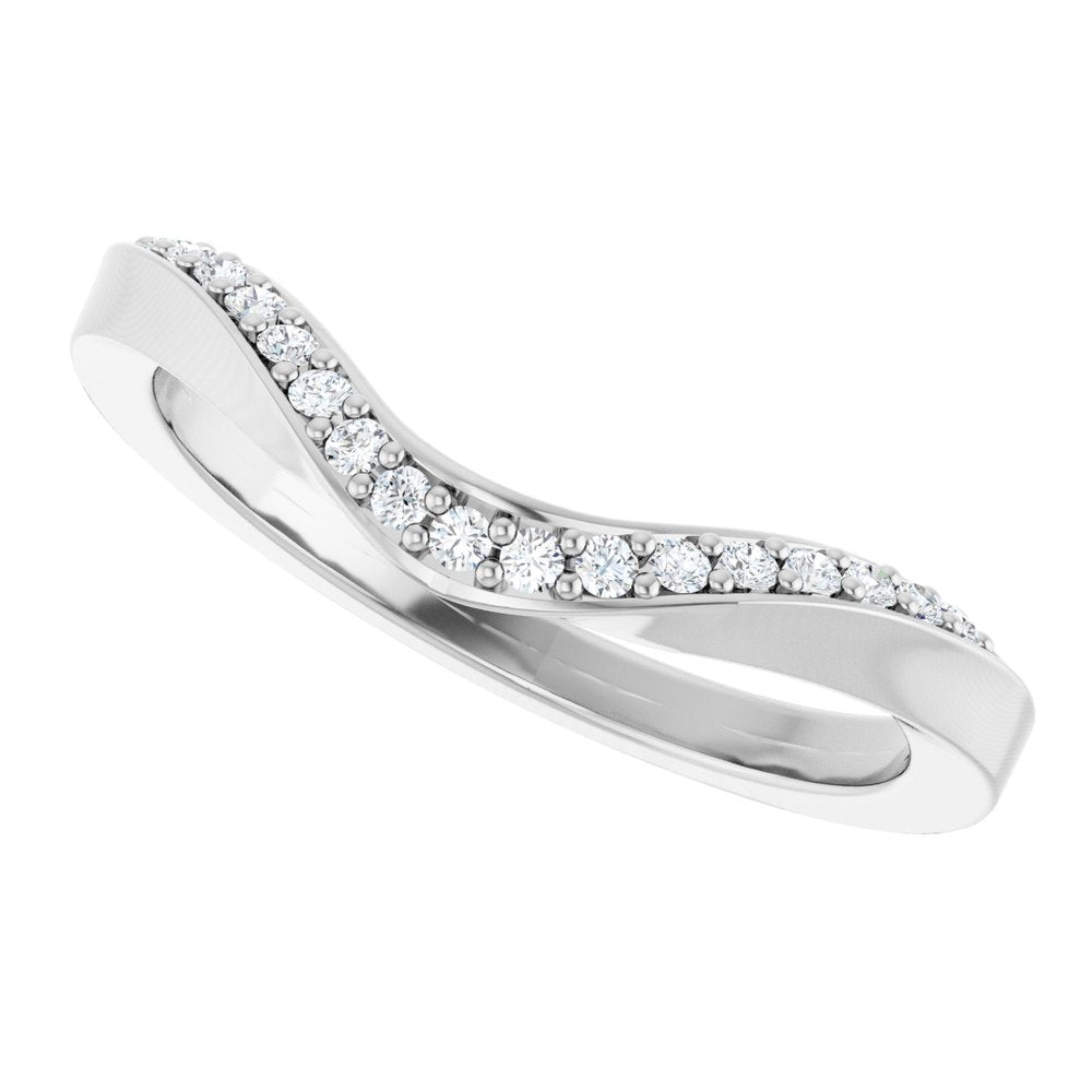 14K White Gold 1/8 CTW Natural Diamond Contour Band