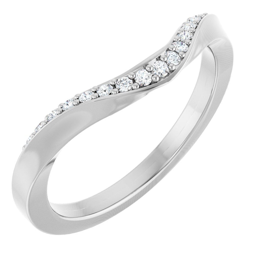 14K White Gold 1/8 CTW Natural Diamond Contour Band