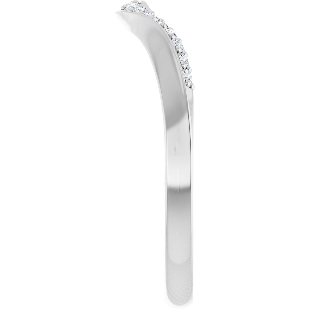 14K White Gold 1/8 CTW Natural Diamond Contour Band