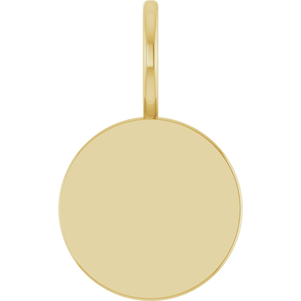 14K Yellow Gold Engravable Disc Charm/Pendant
