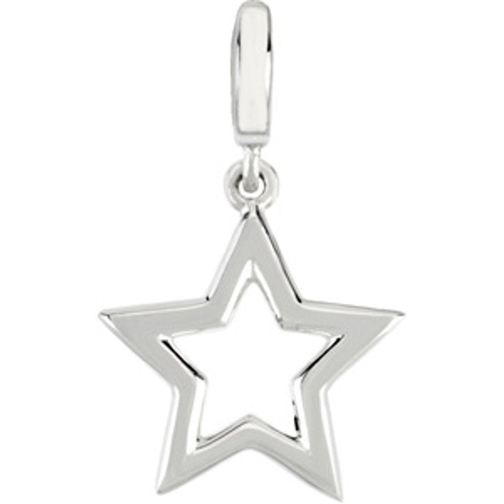 14K White Gold Star Charm/Pendant