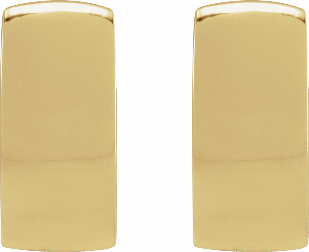 14K Yellow Gold 12 mm Hinged Hoop Earrings