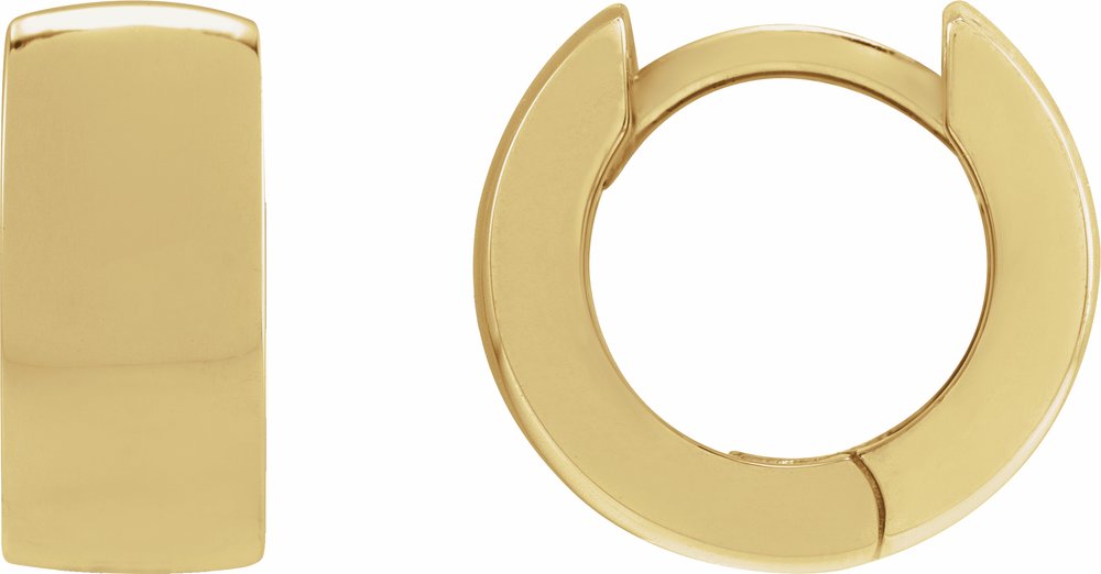 14K Yellow Gold 12 mm Hinged Hoop Earrings