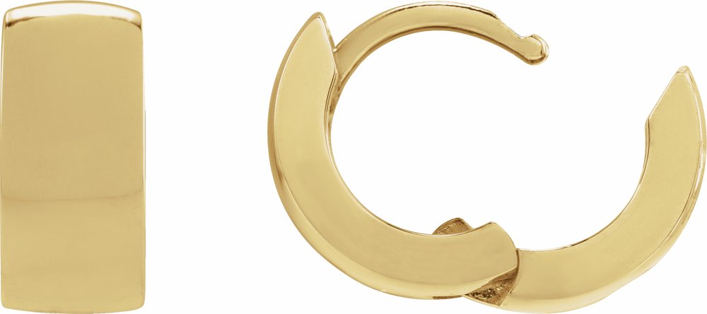 14K Yellow Gold 12 mm Hinged Hoop Earrings