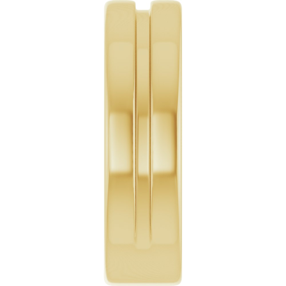 14K Yellow Gold 6 mm Grooved Band Size 10