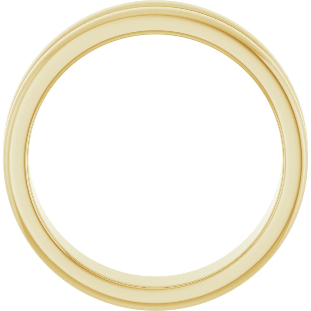 14K Yellow Gold 6 mm Grooved Band Size 10
