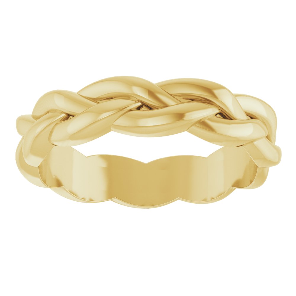 14K Yellow Gold 4 mm Woven-Design Band Size 6