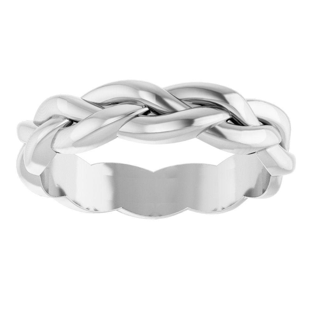 14K White Gold 4 mm Woven-Design Band Size 6