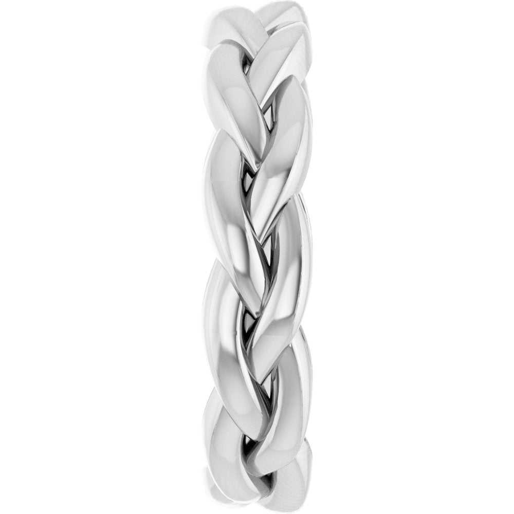 14K White Gold 4 mm Woven-Design Band Size 6