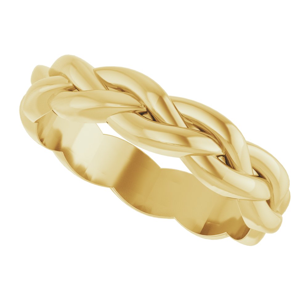 14K Yellow Gold 4 mm Woven-Design Band Size 6