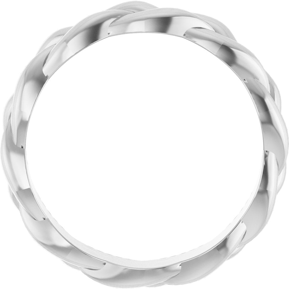 14K White Gold 4 mm Woven-Design Band