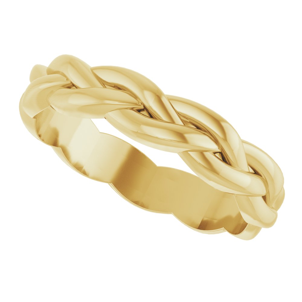 18K Yellow Gold 4 mm Woven-Design Band Size 7.5