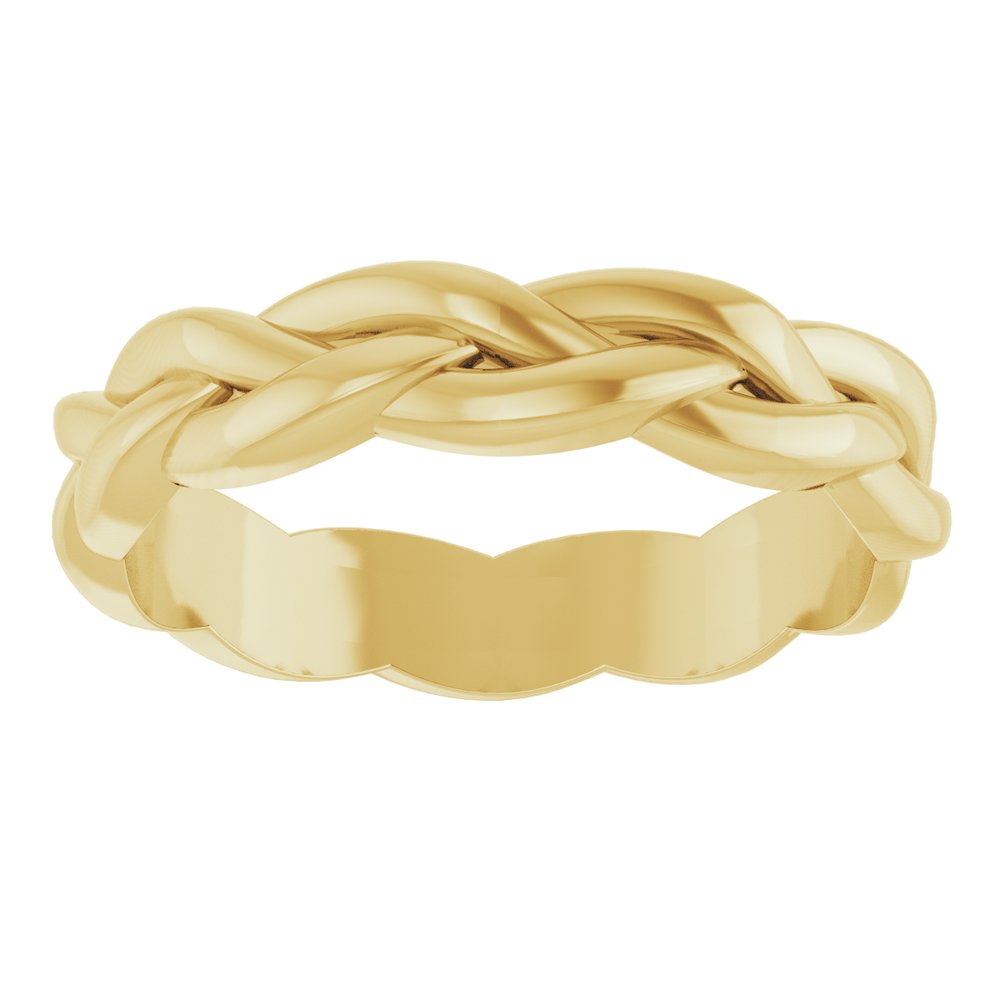 18K Yellow Gold 4 mm Woven-Design Band Size 7.5