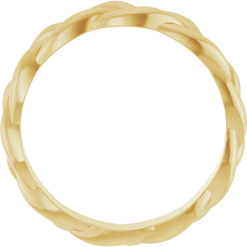18K Yellow Gold 4 mm Woven-Design Band Size 7.5