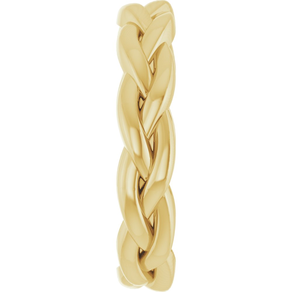 18K Yellow Gold 4 mm Woven-Design Band Size 7.5