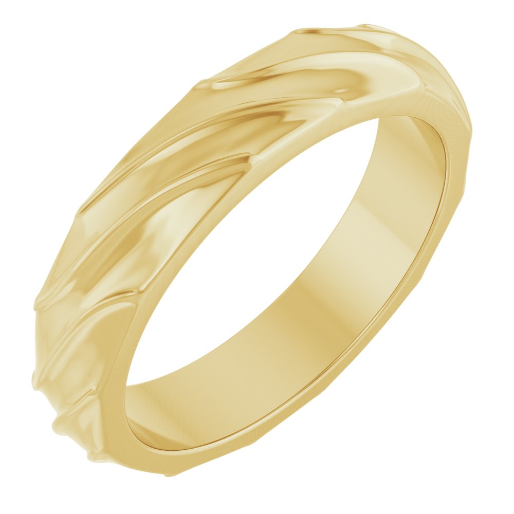 14K Yellow Gold 4 mm Ridged Band Size 7
