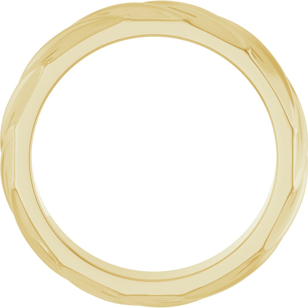 14K Yellow Gold 4 mm Ridged Band Size 7