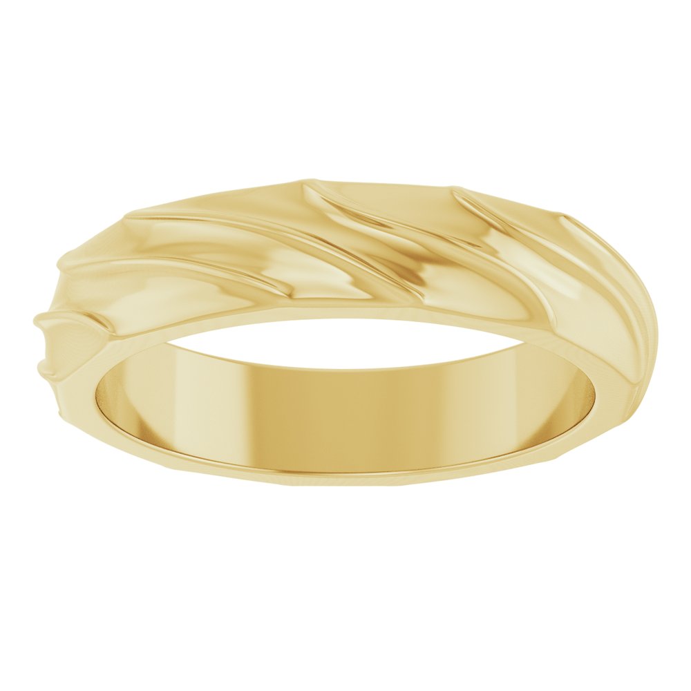 14K Yellow Gold 4 mm Ridged Band Size 7