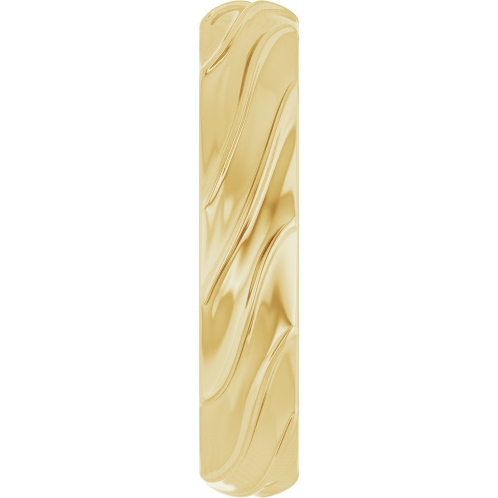 14K Yellow Gold 4 mm Ridged Band Size 7
