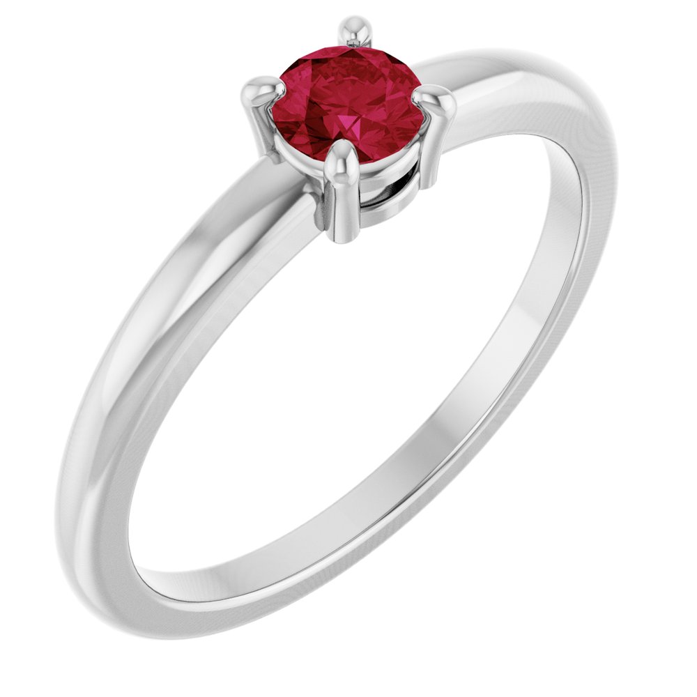 Sterling Silver Natural Ruby Ring