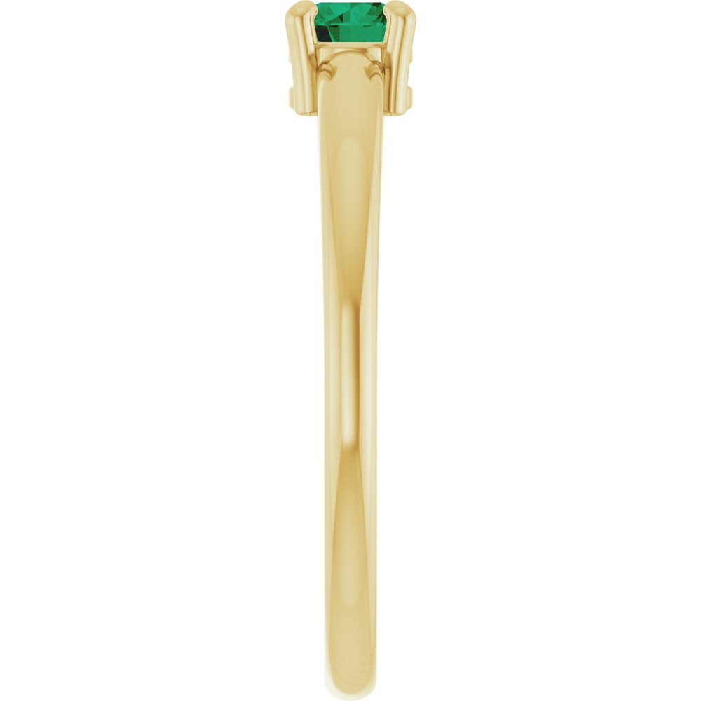 14K Yellow Gold Natural Emerald Ring
