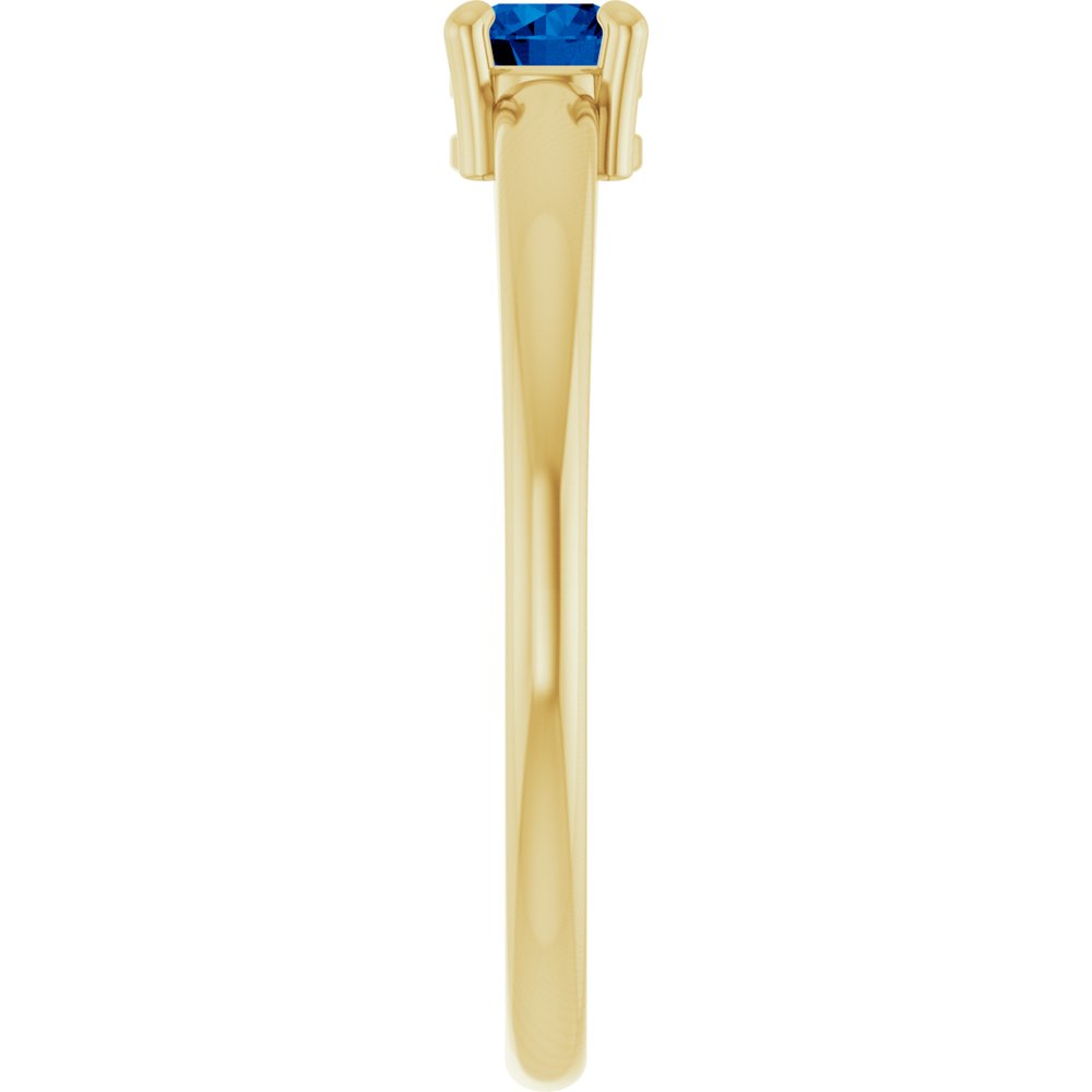 14K Yellow Gold Natural Blue Sapphire Ring