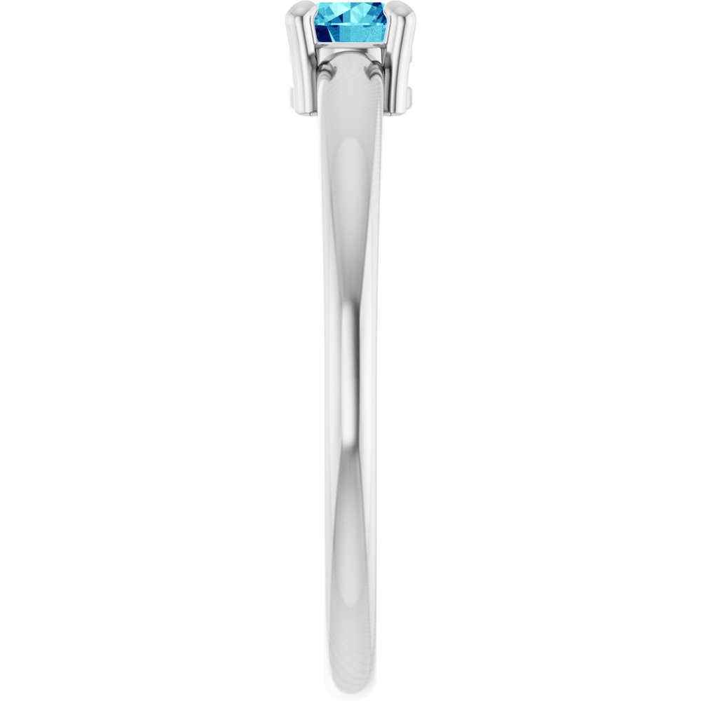 Sterling Silver Natural Blue Zircon Ring