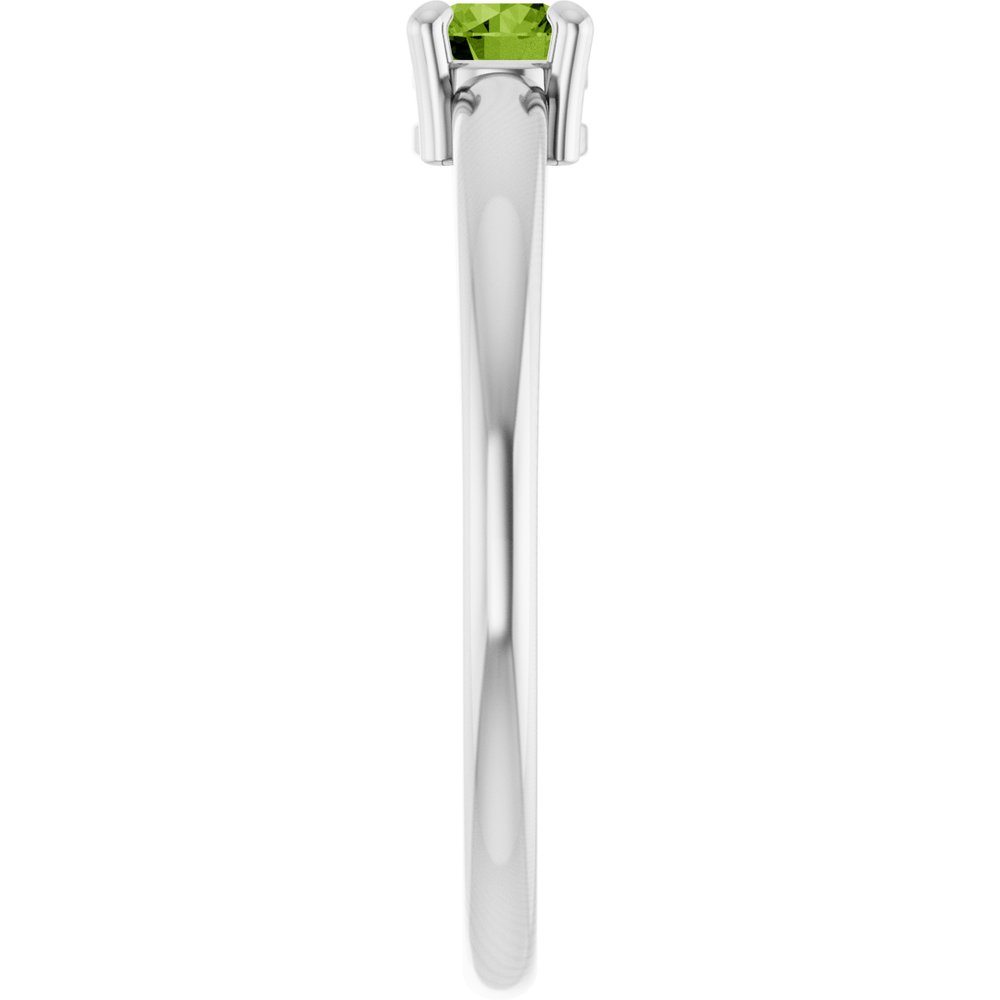 14K White Gold Natural Peridot Ring